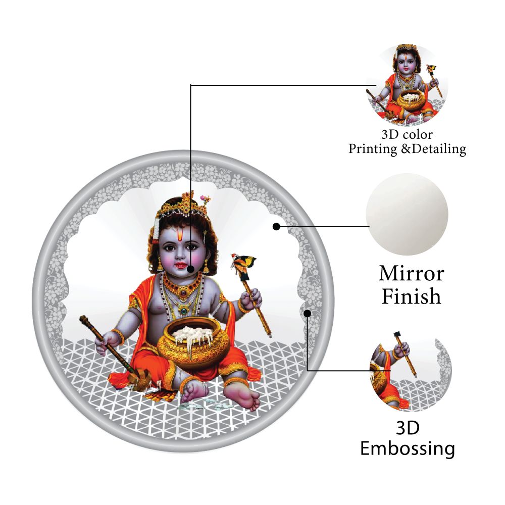 Coin Dinar 999.9 Pure Silver Lord Krishna Collectible Gift Coin 10g
