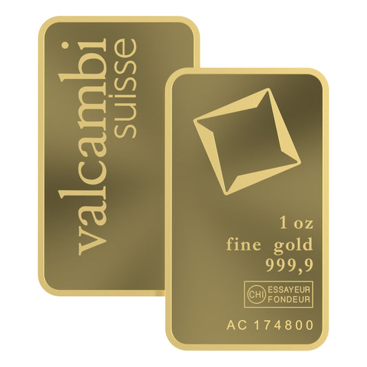 Valcambi Suisse 1 Ounce Gold Bar – Certified Bar