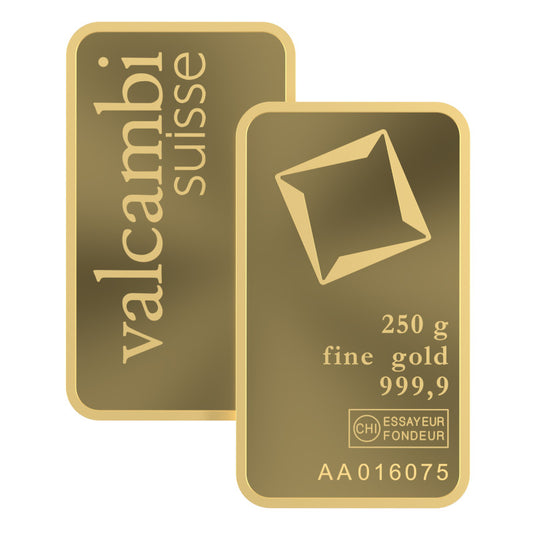 Valcambi Suisse 250g Gold Bar – Casting Bar