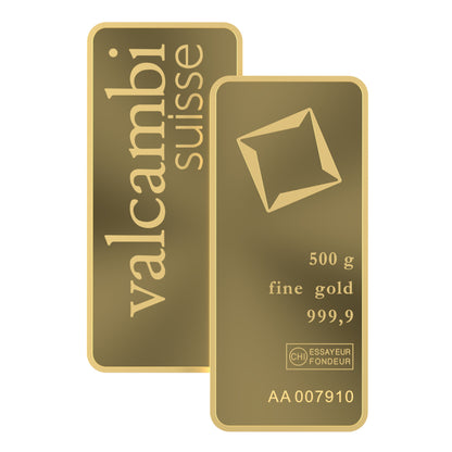 Valcambi Suisse 500g Gold Bar – Casting Bar