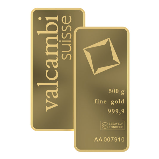 Valcambi Suisse 500g Gold Bar – Casting Bar