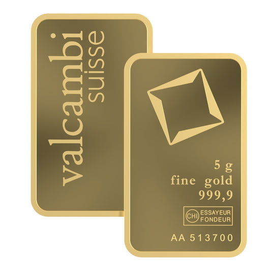 Valcambi Suisse 5g Gold Bar – Certified Bar