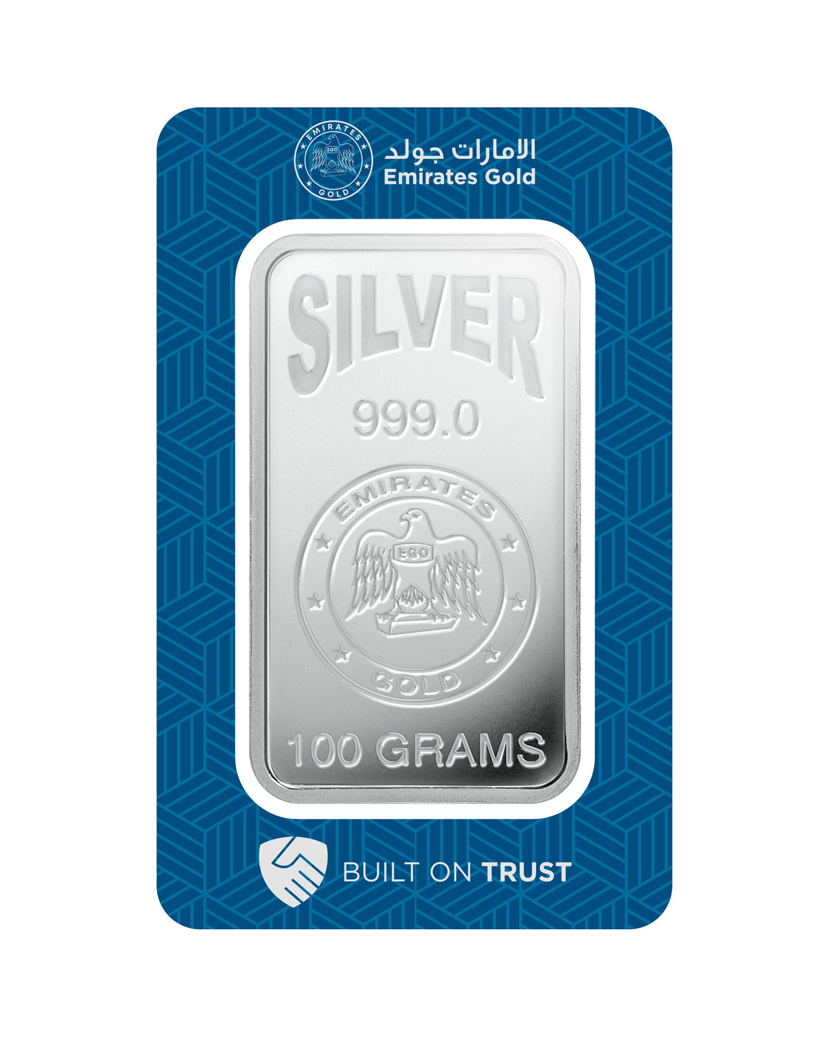 Emirates Gold 100g Silver Bar – Certified Bar