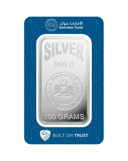 Emirates Gold 100g Silver Bar – Certified Bar