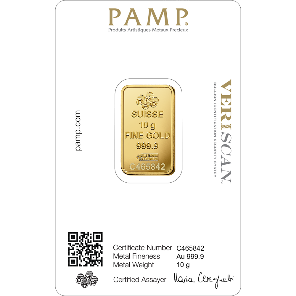 PAMP 10g Gold Bar 24K 9999 Purity- WITH INVOICE