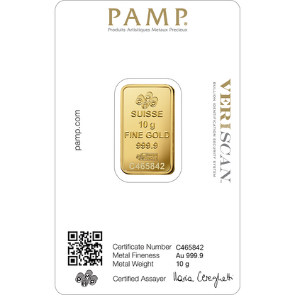 PAMP 10g Gold Bar 24K 9999 Purity- WITH INVOICE