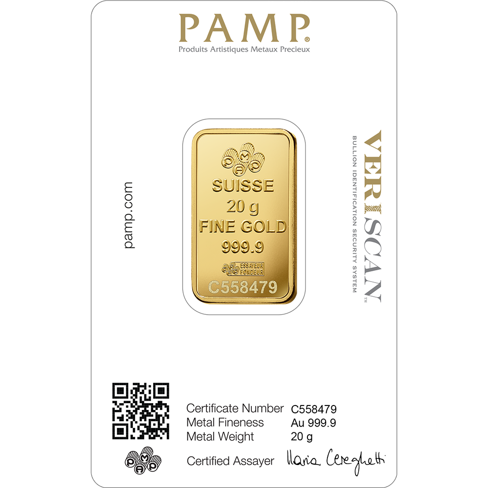 PAMP 20g Gold Bar 24K 9999 Purity- WITH INVOICE