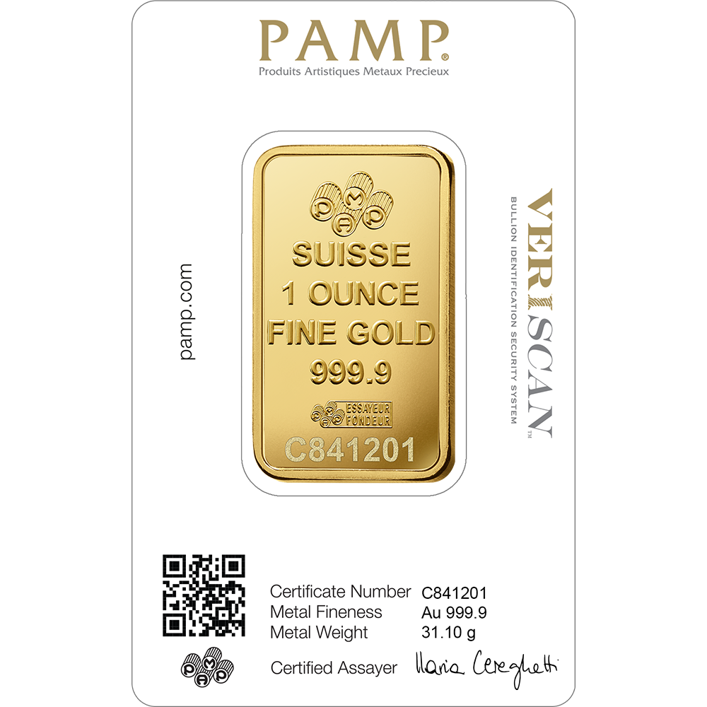 PAMP 1 Ounce Gold Bar 24K 9999 Purity- WITH INVOICE