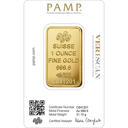 PAMP 1 Ounce Gold Bar 24K 9999 Purity- WITH INVOICE