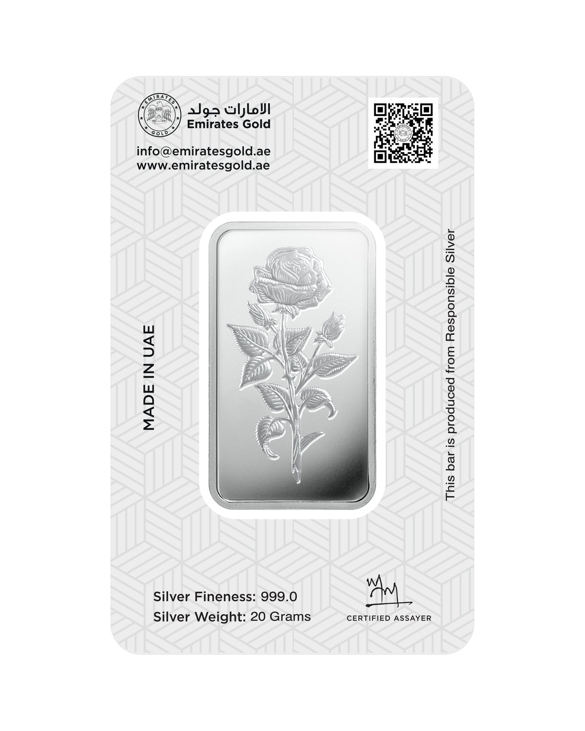 Emirates Gold 20g Silver Bar – Certified Bar