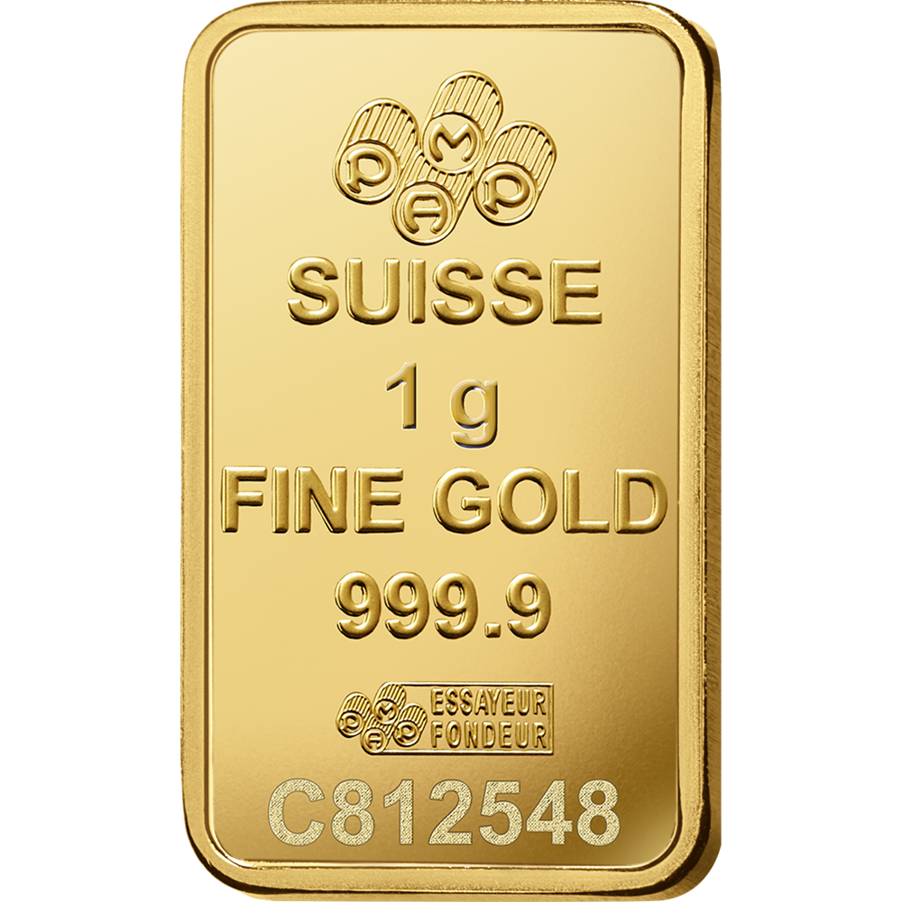 PAMP 1g Gold Bar 24K 9999 Purity
