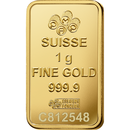 PAMP 1g Gold Bar 24K 9999 Purity