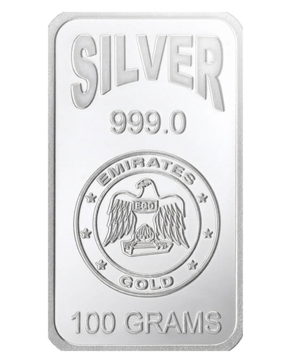 Emirates Gold 100g Silver Bar – Certified Bar