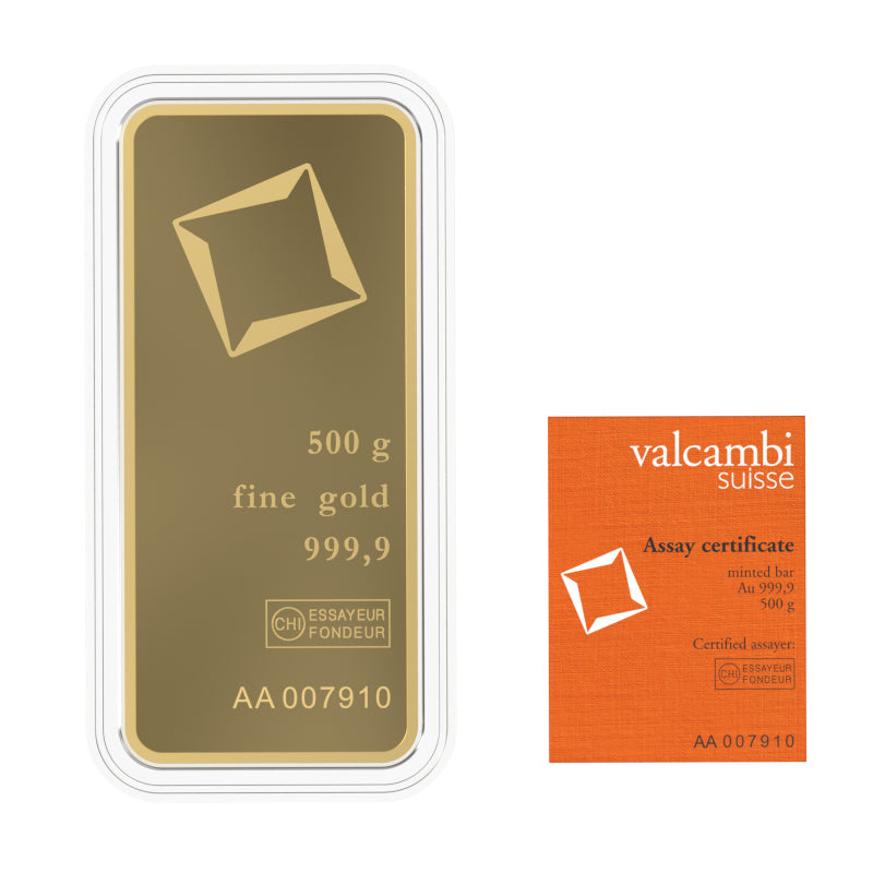 Valcambi Suisse 500g Gold Bar – Casting Bar