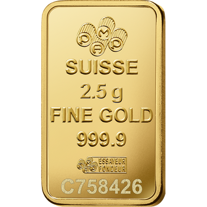 PAMP 2.5g Gold Bar 24K 999 Purity