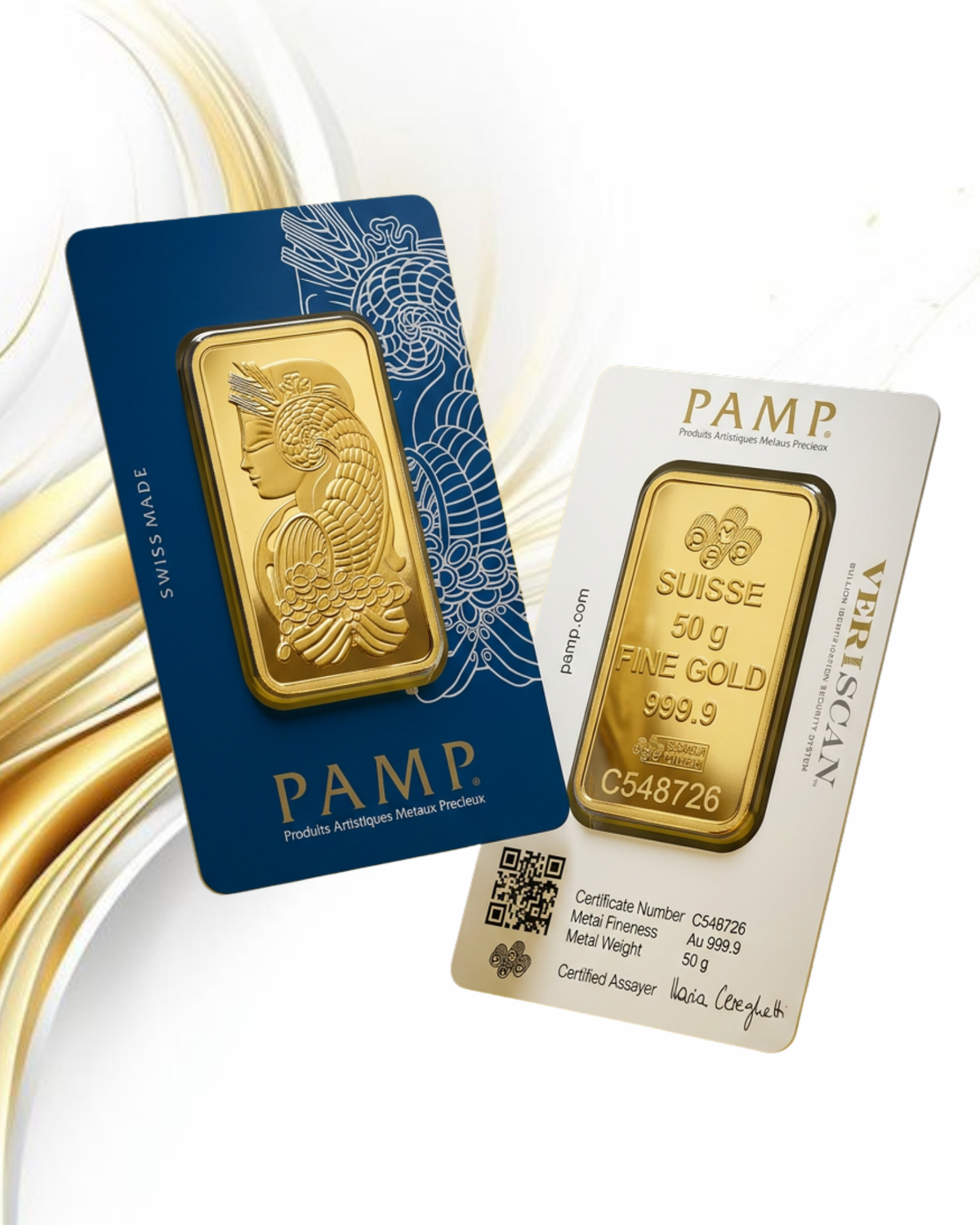 PAMP 50g Gold Bar 24K 9999 Purity- WITH INVOICE