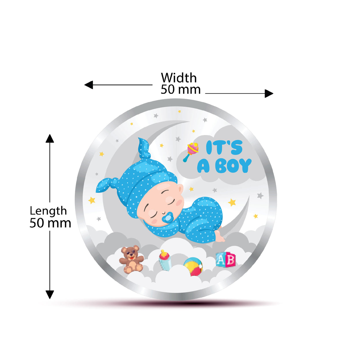 Coin Dinar 9999 Pure Silver Baby Boy Collectible Gift Coin 50g