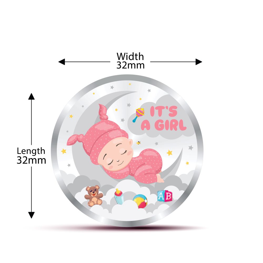 Coin Dinar 999.9 Pure Silver Baby Girl Collectible Gift Coin 10g