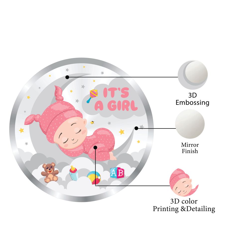 Coin Dinar 999.9 Pure Silver Baby Girl Collectible Gift Coin 100g