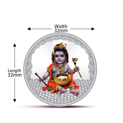 Coin Dinar 999.9 Pure Silver Lord Krishna Collectible Gift Coin 10g