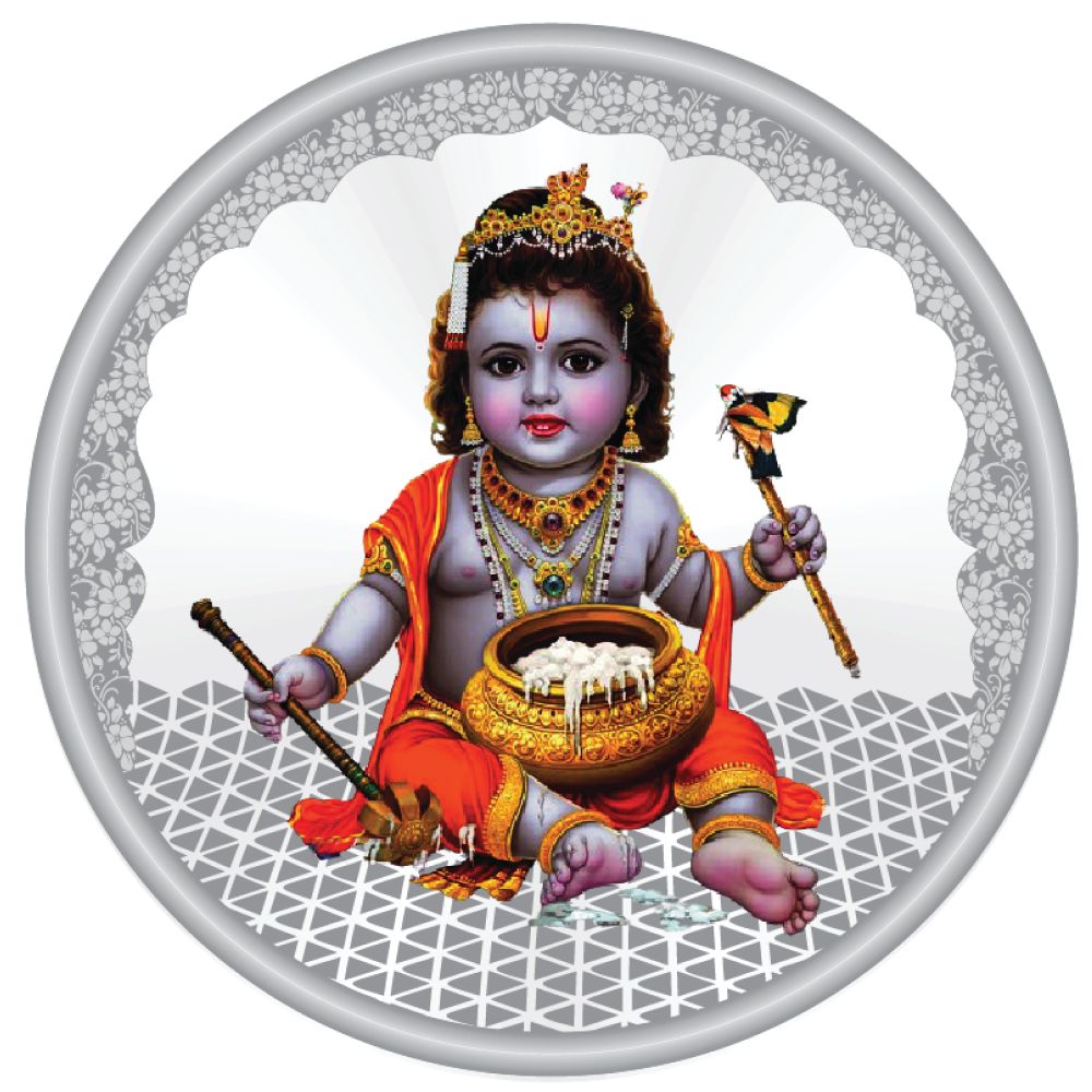 Coin Dinar 999.9 Pure Silver Lord Krishna Collectible Gift Coin 20g