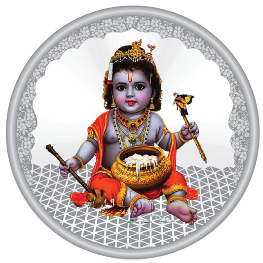 Coin Dinar 999.9 Pure Silver Lord Krishna Collectible Gift Coin 100g